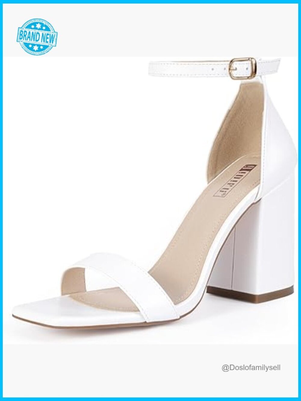 Chunky Block Heels Wedding Party Dress Heeled Sandals Square Toe